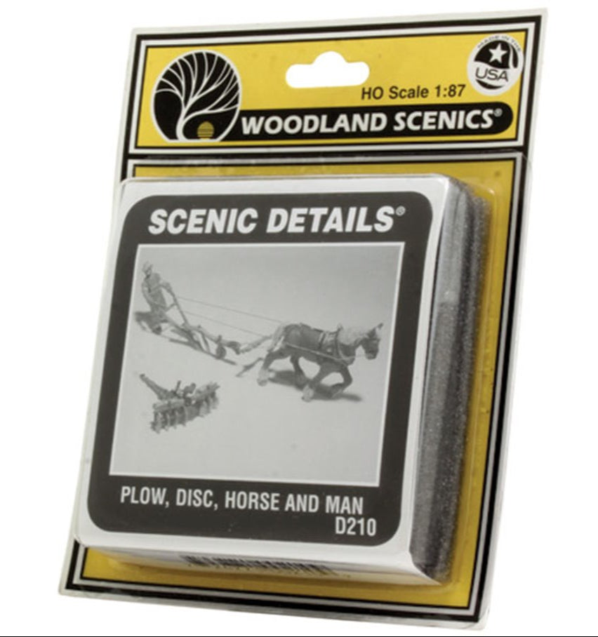 D210 Plow, Disc, Horse & Man HO/OO
