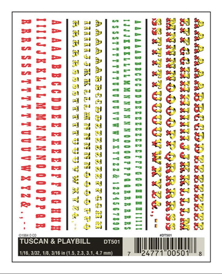 WOODLAND SCENICS - Decals - Tuscan & Playbill