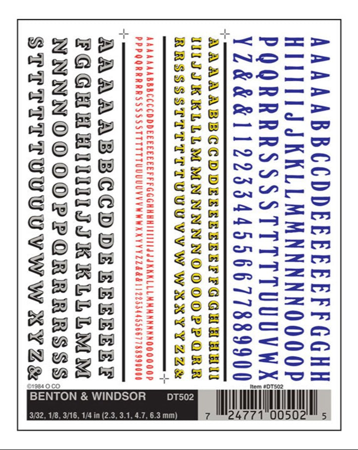WOODLAND SCENICS - Decals - Benton & Windsor