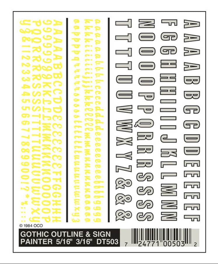 WOODLAND SCENICS - Decals - Gothic Outline & Sign Painter