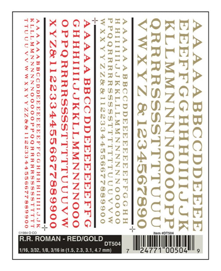 WOODLAND SCENICS - Decals - R.R. Roman - Red/Gold