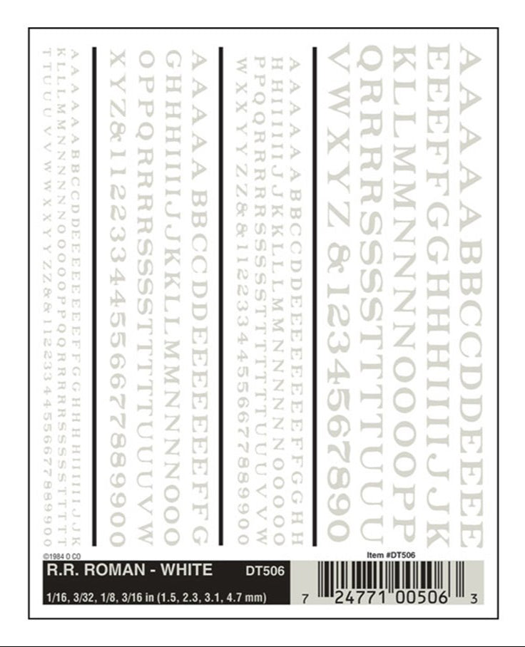 WOODLAND SCENICS - Decals - R.R. Roman - White