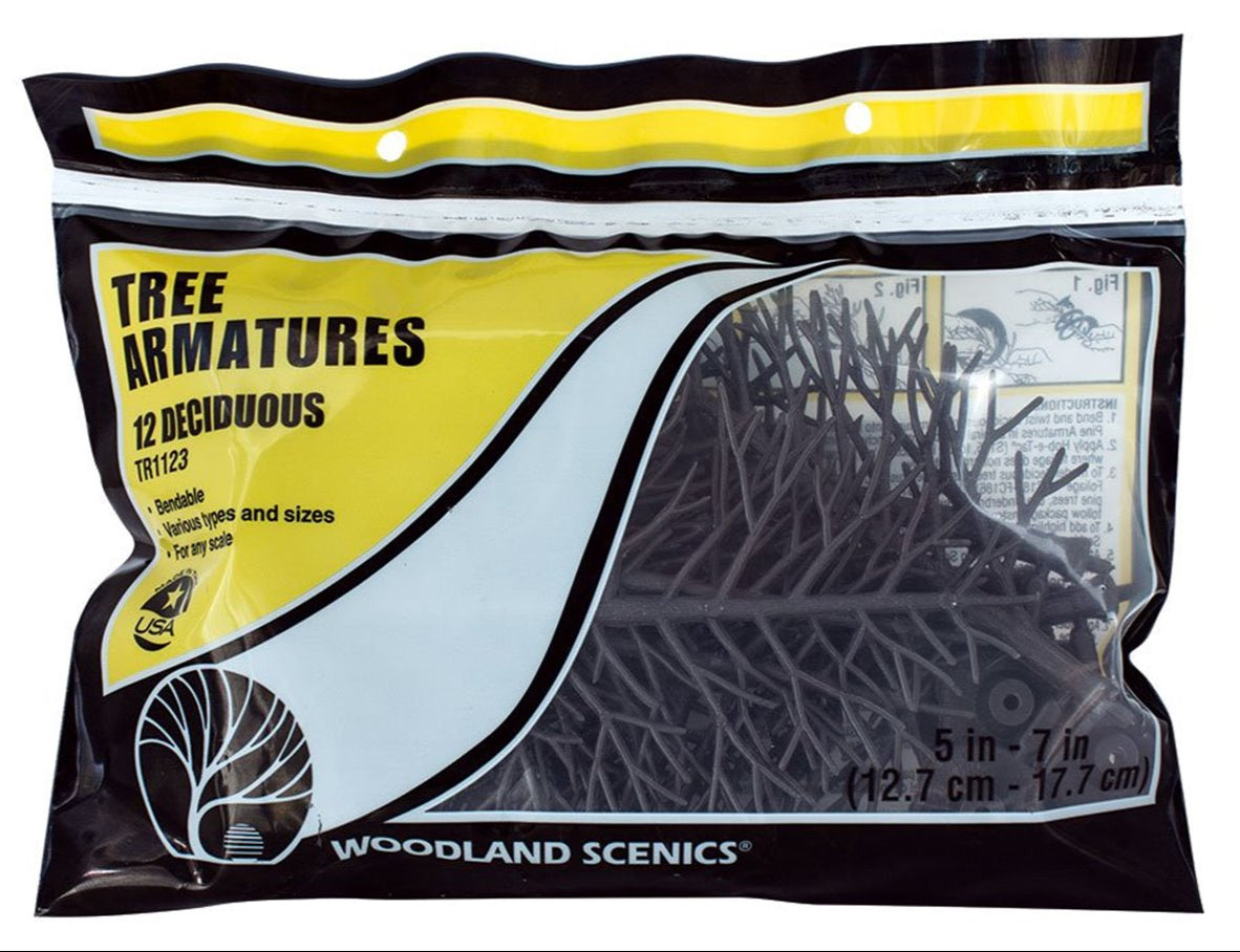 TR1123 12 Deciduous Tree Armatures 5"-7" (12.7cm - 17.8cm)