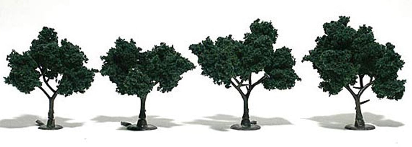 Dark Green Trees 2 - 3 inch (Pack of 4)