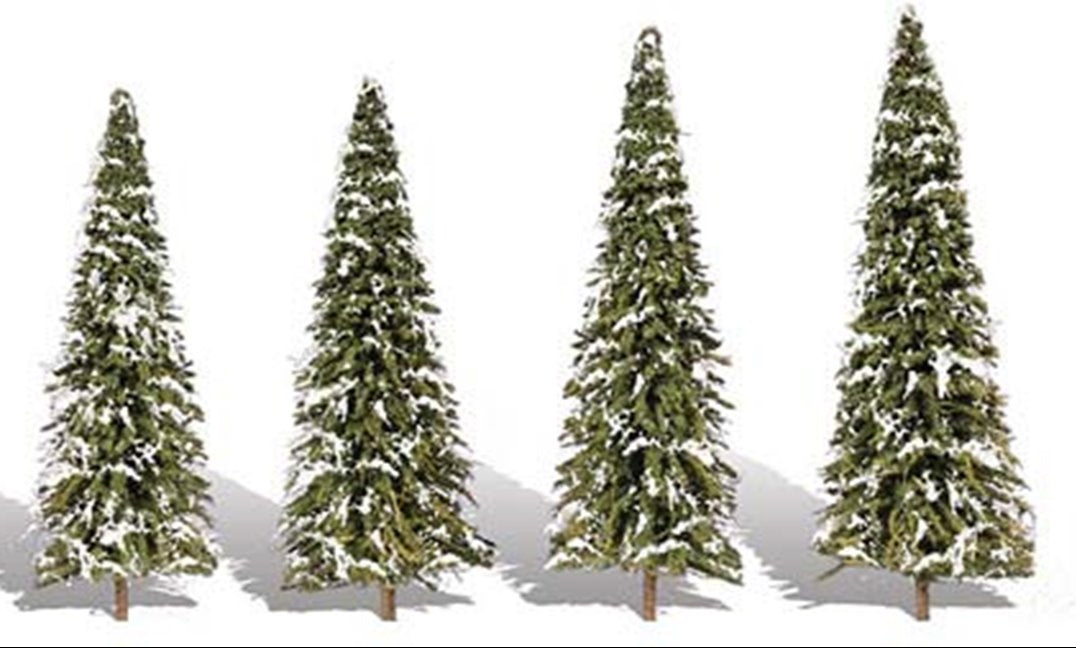 Snow Dusted Trees 2 - 3 ½ inch (Pack of 5)