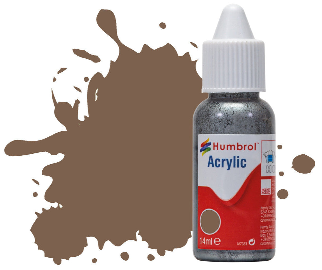 HUMBROL ACRYLIC DROPPER BOTTLE - No 29 Dark Earth - Matt - 14ml