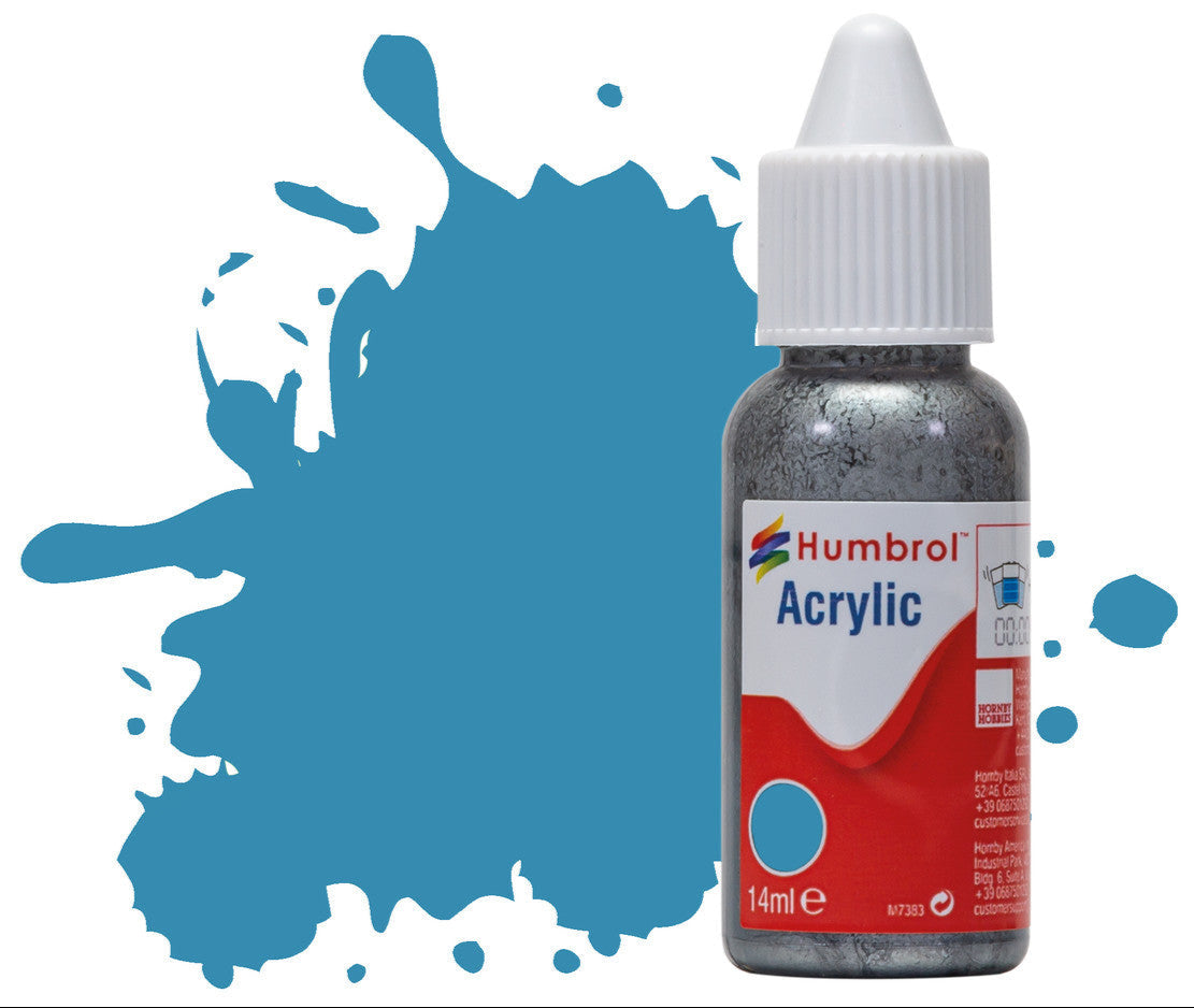 HUMBROL ACRYLIC DROPPER BOTTLE - N0 48 Mediterranean Blue Gloss - 14ml