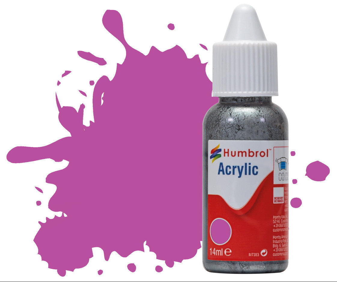 HUMBROL ACRYLIC DROPPER BOTTLE - No 58 Magenta Matt - 14ml