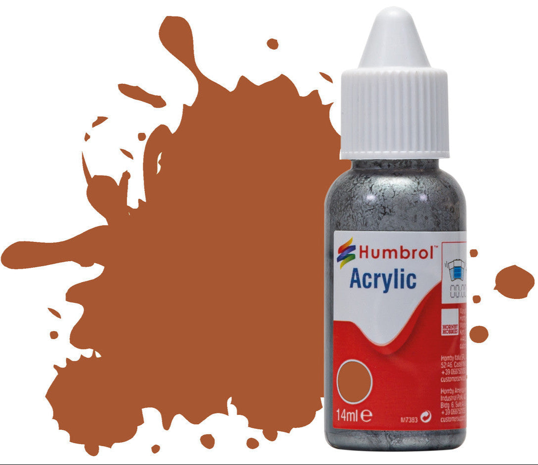 HUMBROL ACRYLIC DROPPER BOTTLE - No 62 Leather - Matt - 14ml