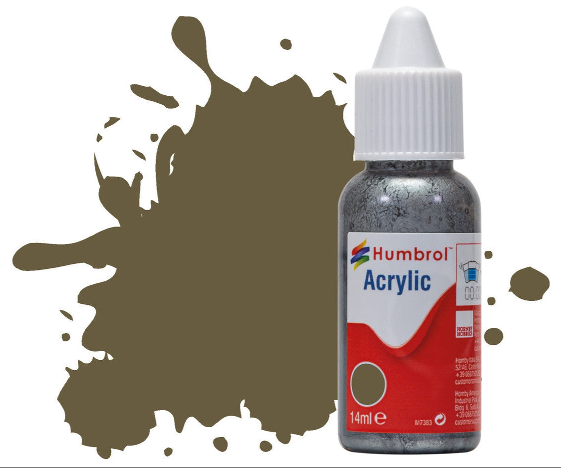 HUMBROL ACRYLIC DROPPER BOTTLE - No 86 Olive Green - Matt - 14ml