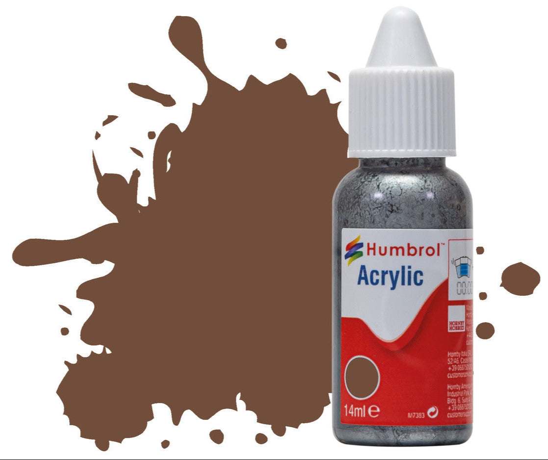 HUMBROL ACRYLIC DROPPER BOTTLE - No 98 Chocolate Matt - 14ml