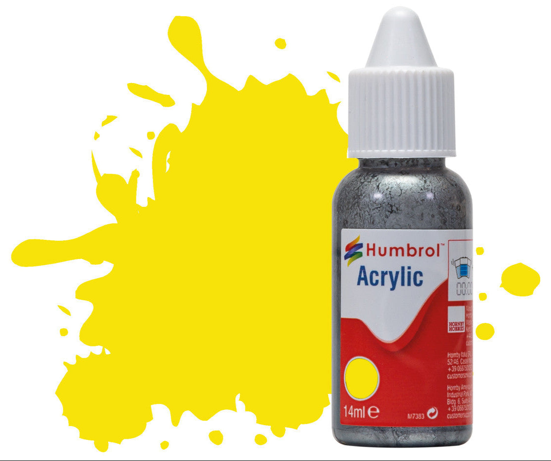 HUMBROL ACRYLIC DROPPER BOTTLE - No 99 Lemon - Matt - 14ml