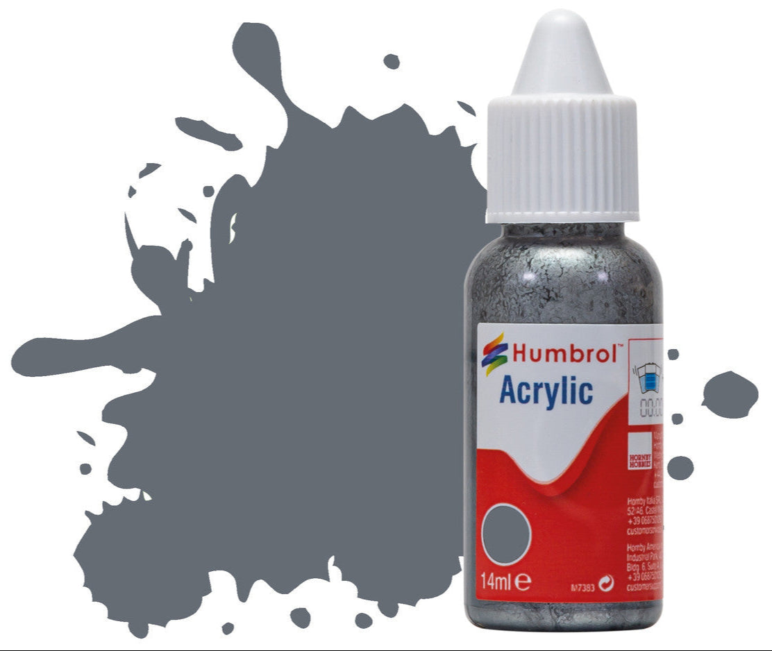 HUMBROL ACRYLIC DROPPER BOTTLE - No 123 Extra Dark Sea Grey - Satin - 14ml