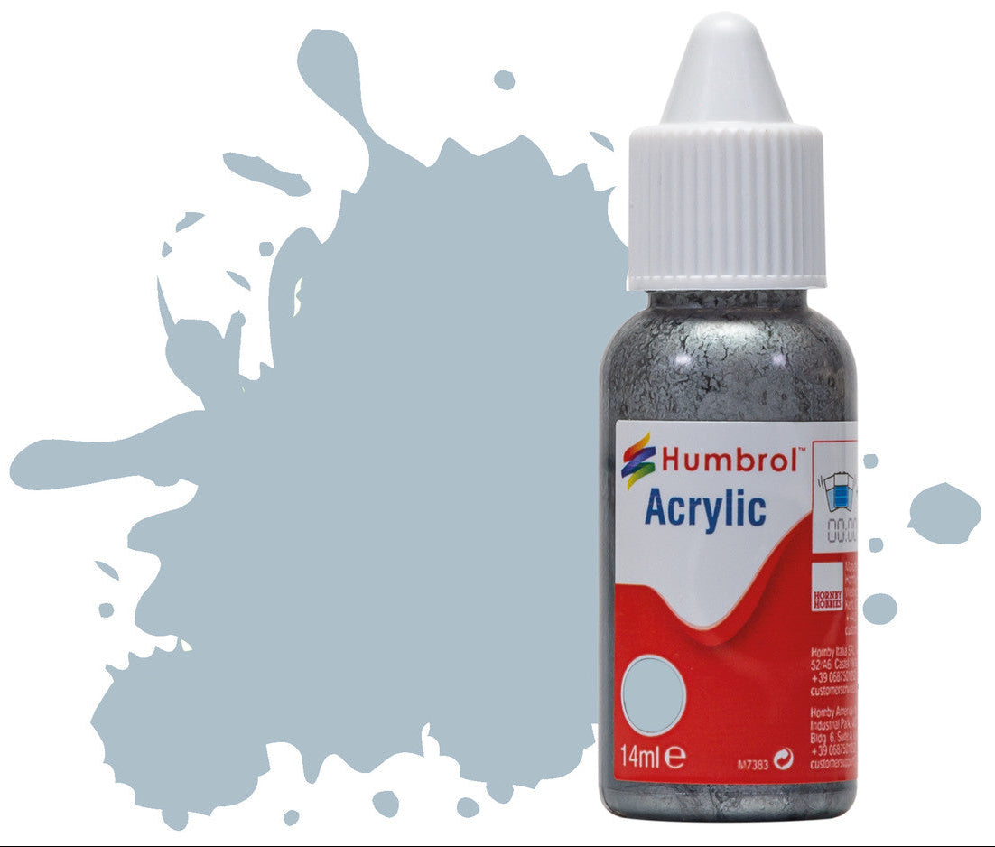 HUMBROL ACRYLIC DROPPER BOTTLE - No 127 US Ghost Grey - Satin - 14ml