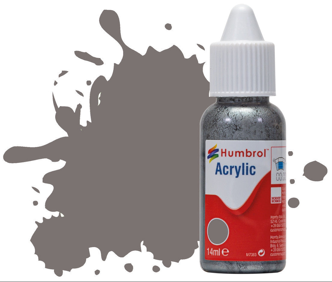HUMBROL ACRYLIC DROPPER BOTTLE - No 156 Dark Camouflage Grey Satin - 14ml