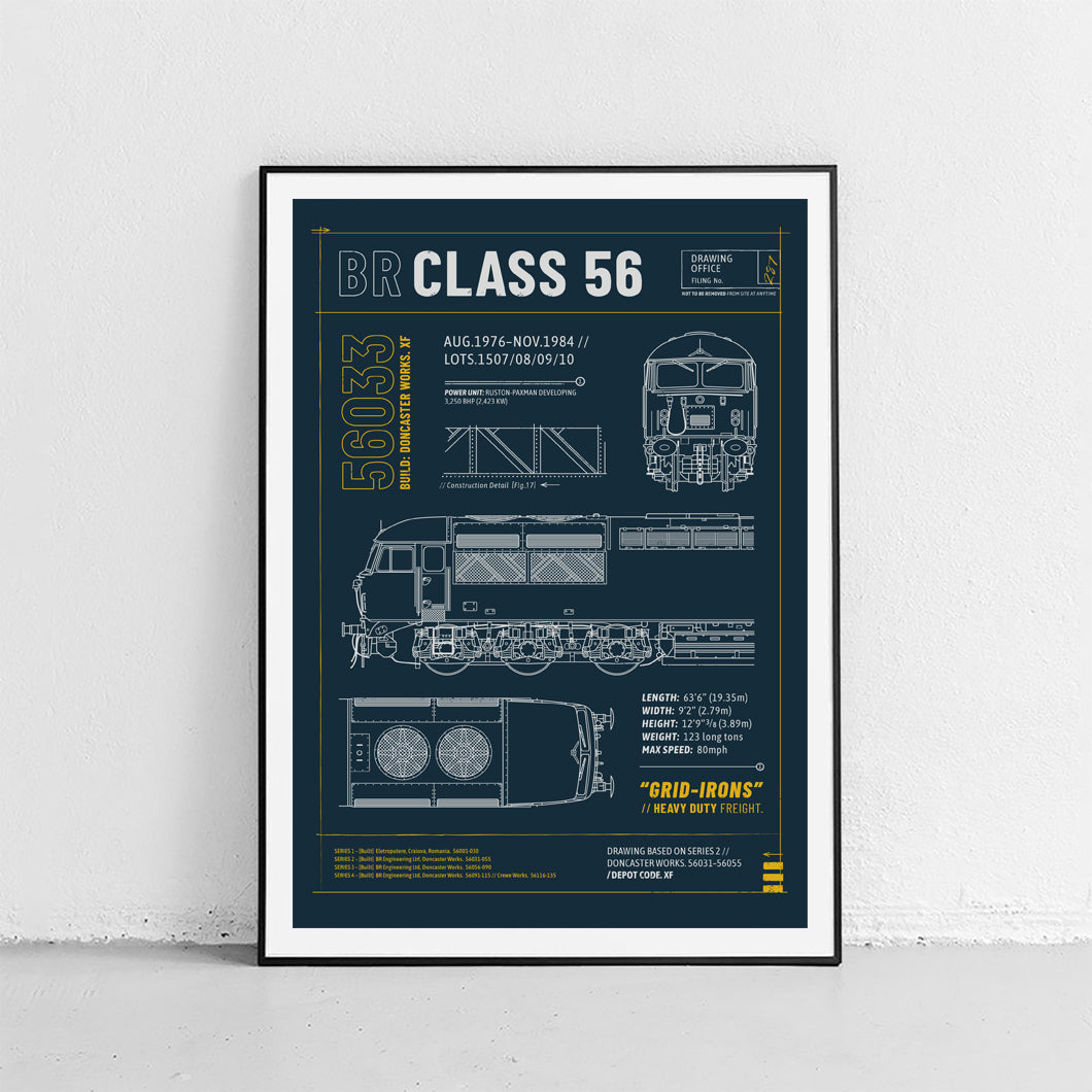 Class 56 Technical Drawing Print – Rails of Sheffield