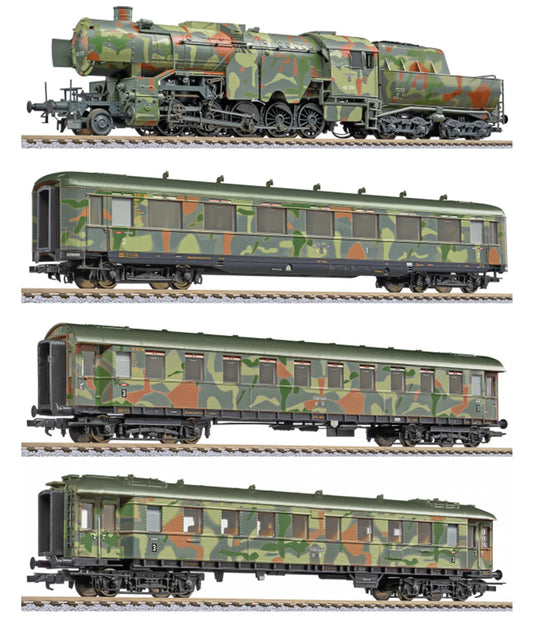 Liliput HO 4 Car Set 'Military Troop Transport' Camouflage