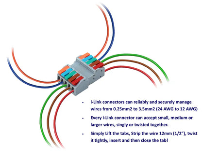 DCW-iLP5.6 Solder-Free 5-Pole 2-piece PLUGGABLE i-Link Connectors (6 pairs)