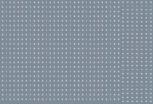 Numeric/alphabet sheet: white BR numbering (1mm high) Transfer