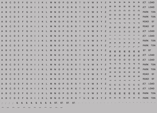 RT-ALL-0043 RAILTEC all-0043 Alphabet sheet: black BR lettering (1mm high)