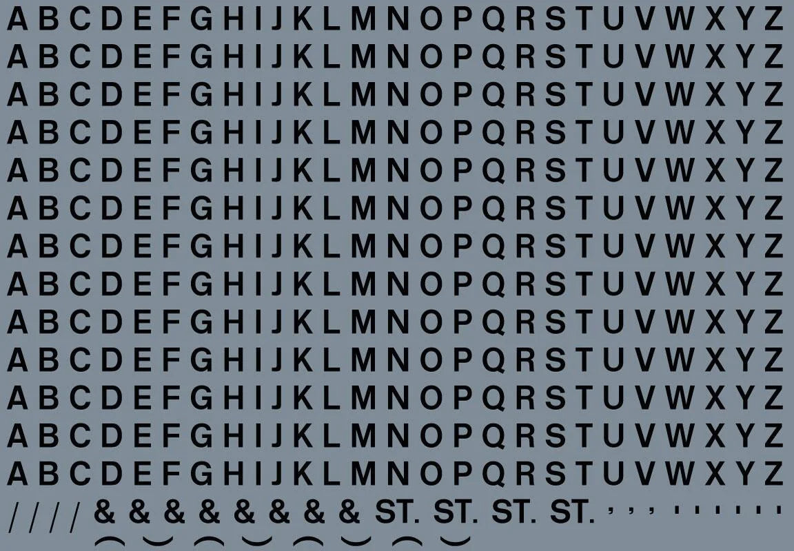 RT-ALL-0049 RAILTEC all-0049 Alphabet sheet: black BR lettering (3mm high)