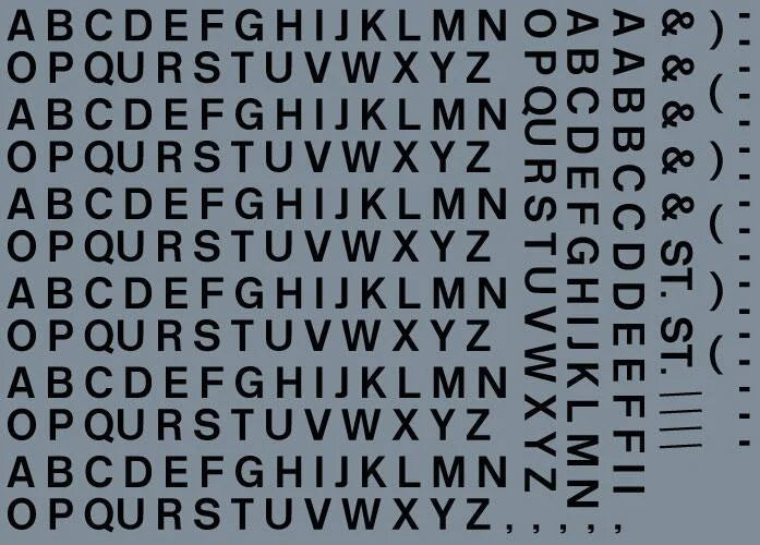 RT-ALL-0052 RAILTEC all-0052 Alphabet sheet: black BR lettering (4mm high)