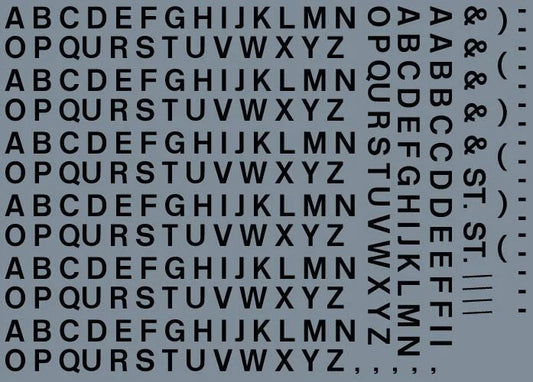 RT-ALL-0052 RAILTEC all-0052 Alphabet sheet: black BR lettering (4mm high)