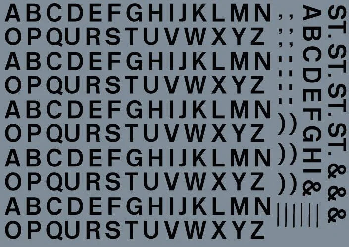 RT-ALL-0055 RAILTEC all-0055 Alphabet sheet: black BR lettering (5mm high)