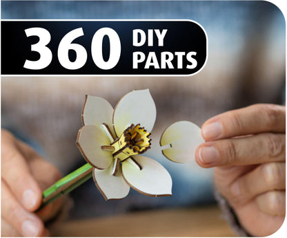 Blossom Festival Creative Wood Art Flowers Model Kit