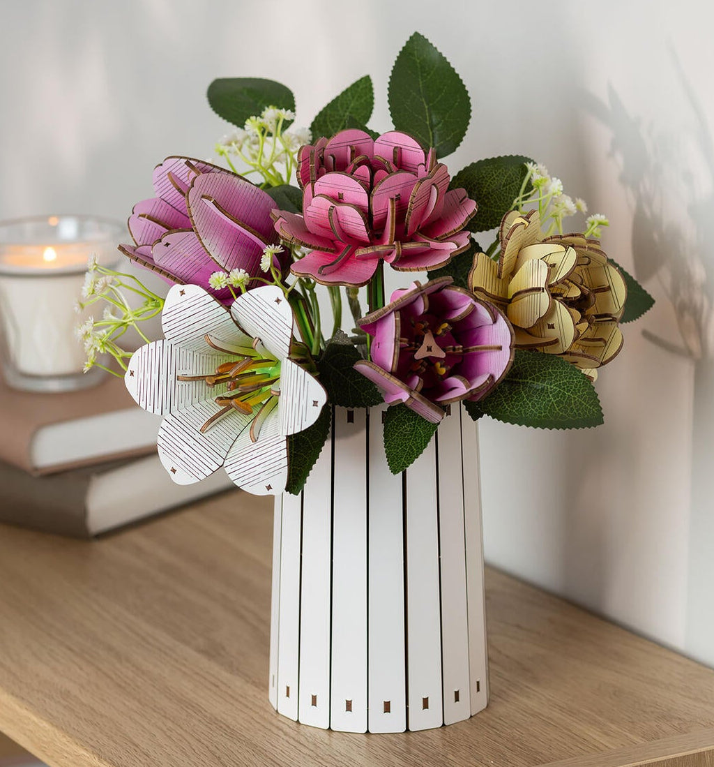 Flower Garden Creative Wood Art Flowers Model Kit