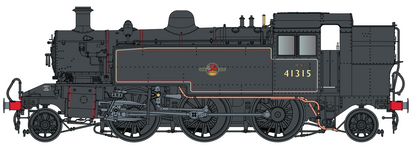 Ivatt Class 2 2-6-2T 41315 BR Lined Black Late Crest Steam Locomotive