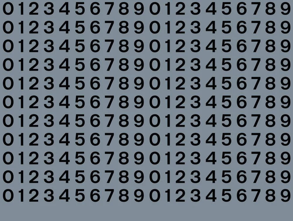 RT-ALL-0078 RAILTEC all-0078 Numeric sheet: black BR numbering (6mm high)
