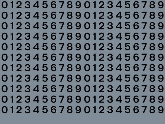 RT-ALL-0078 RAILTEC all-0078 Numeric sheet: black BR numbering (6mm high)