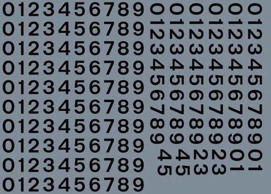 RT-ALL-0072 RAILTEC all-0072 Numeric sheet: black BR numbering (4mm high)