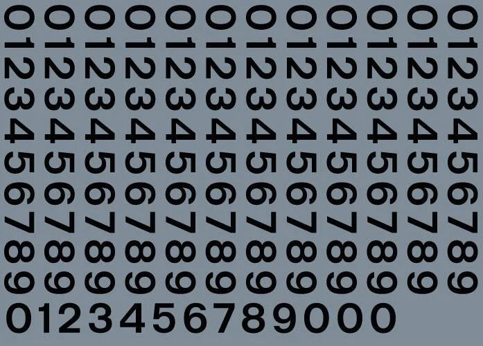 RT-ALL-0075 RAILTEC all-0075 Numeric sheet: black BR numbering (5mm high)