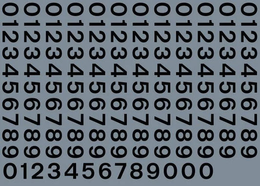 RT-ALL-0075 RAILTEC all-0075 Numeric sheet: black BR numbering (5mm high)