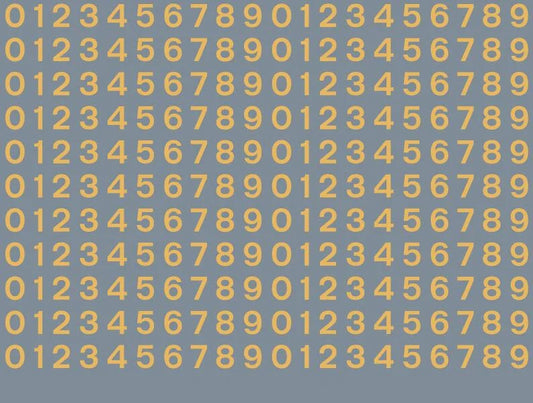 RT-ALL-0192 RAILTEC All-0192 Numeric sheet: old gold BR numbering (4mm high)