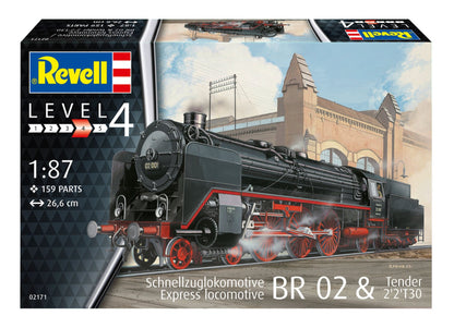 Express Locomotive BR 02 & Tender 2'2' T30 (1:87 Scale) Model Kit