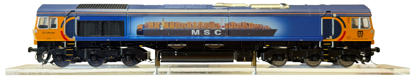 7D-066-003D Class 66 709 GBRF Sorrento MSC Livery Diesel Locomotive DCC Fitted