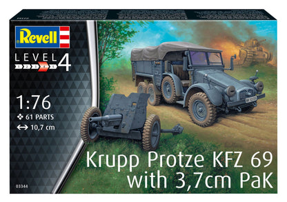 German Krupp Protze KFZ 69 W/3.7CM PAK (1:76 Scale) Model Kit