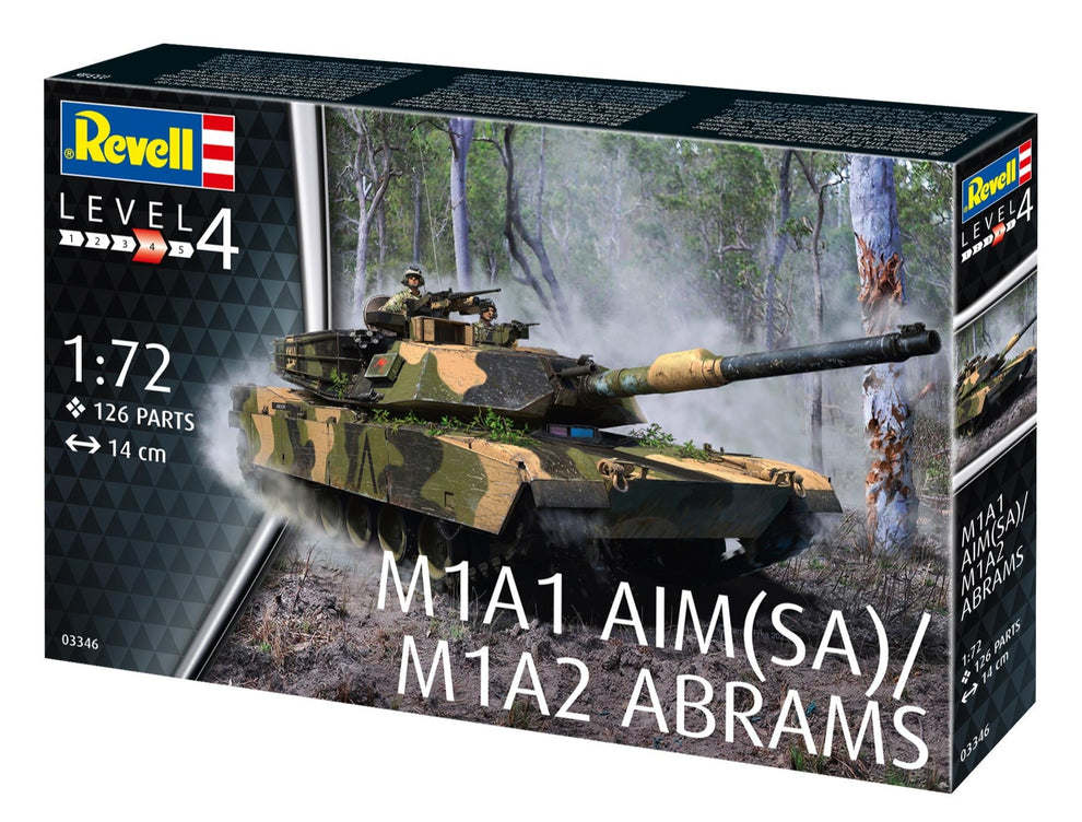 Revell 03346 US M1A2 Abrams (1:72 Scale) Kit – Rails