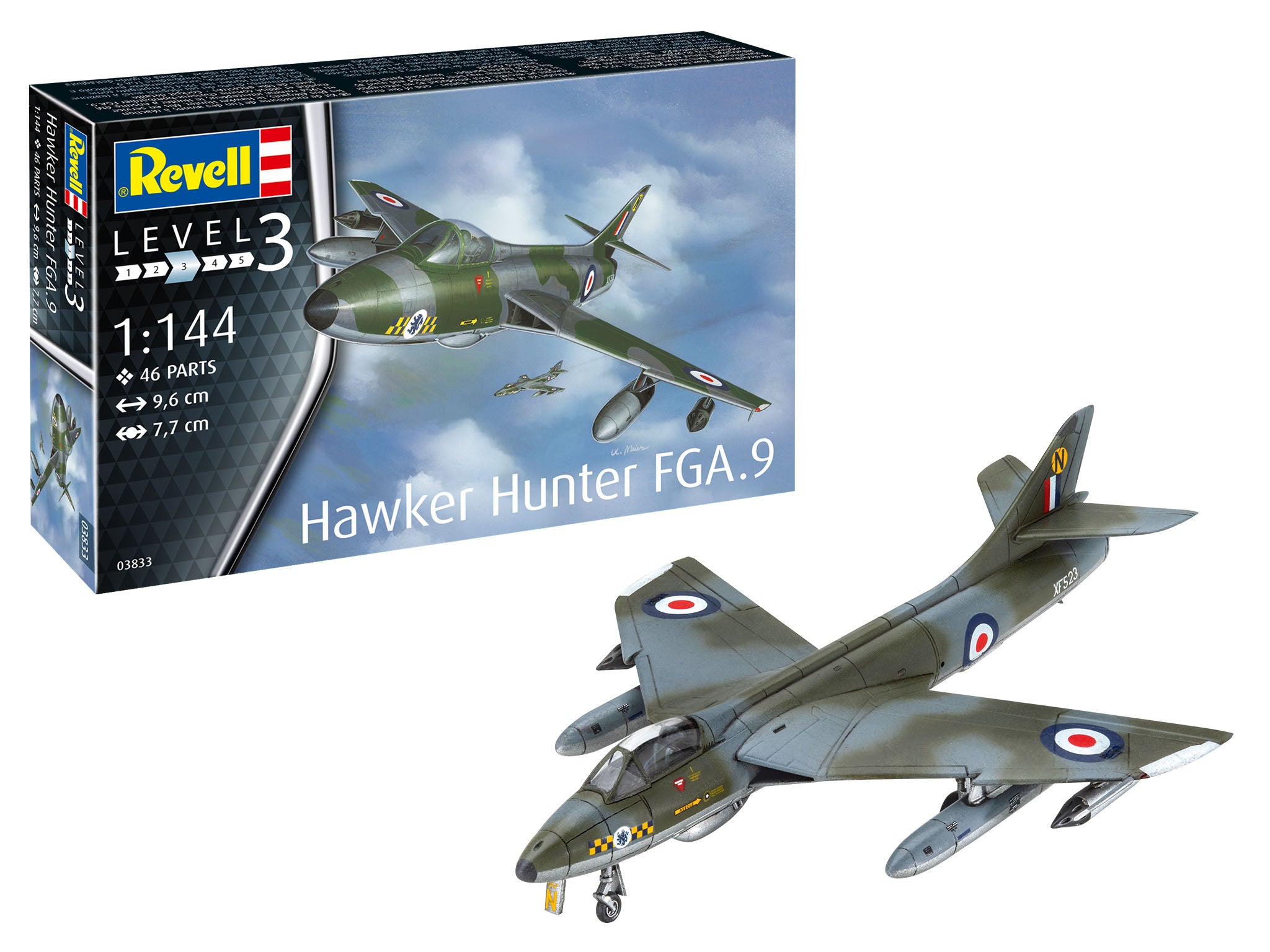 Revell 03833 British Hawker Hunter FGA.9 (1:144 Scale) Model – Rails