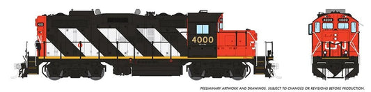 HO GP9rm (DC/Silent): CN - Stripes: #4000