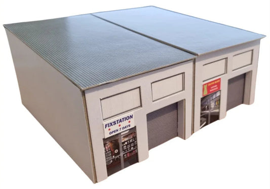 1:76 Scale Modern Industrial Units Model Card Kit (Pack of 2)