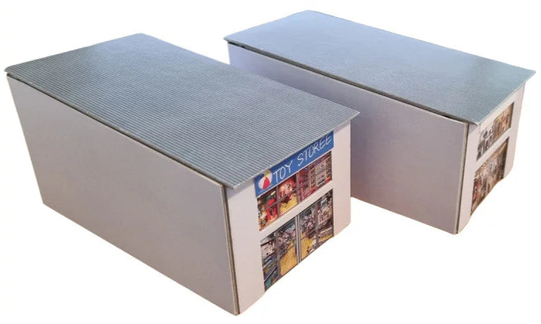 1:76 Scale Modern Retail Units Model Card Kit (Pack of 2)