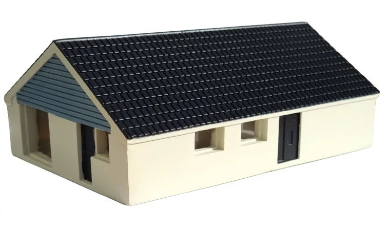 076-1001 1:76 Scale Hand Painted Resin Modern Bungalow Model