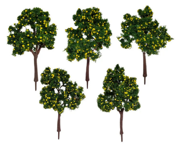 1:76 Scale Yellow Fruit Trees Scenery (Pack of 5)