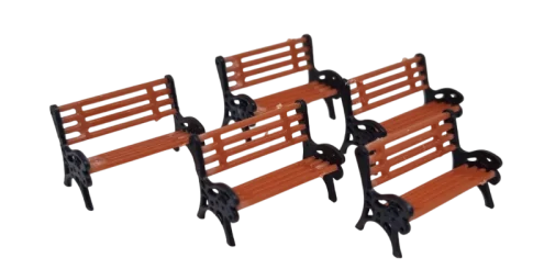 1:76 Scale Park Benches (Pack of 5)