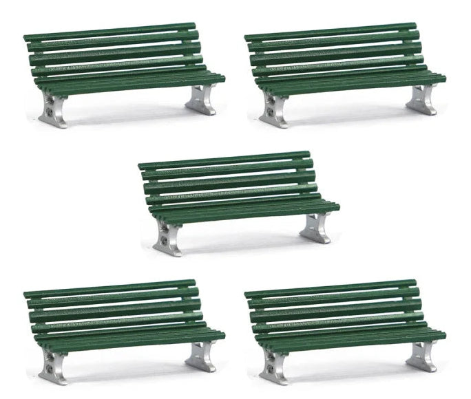 1:76 Station Benches - Green