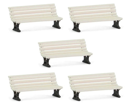 1:76 Station Benches - White